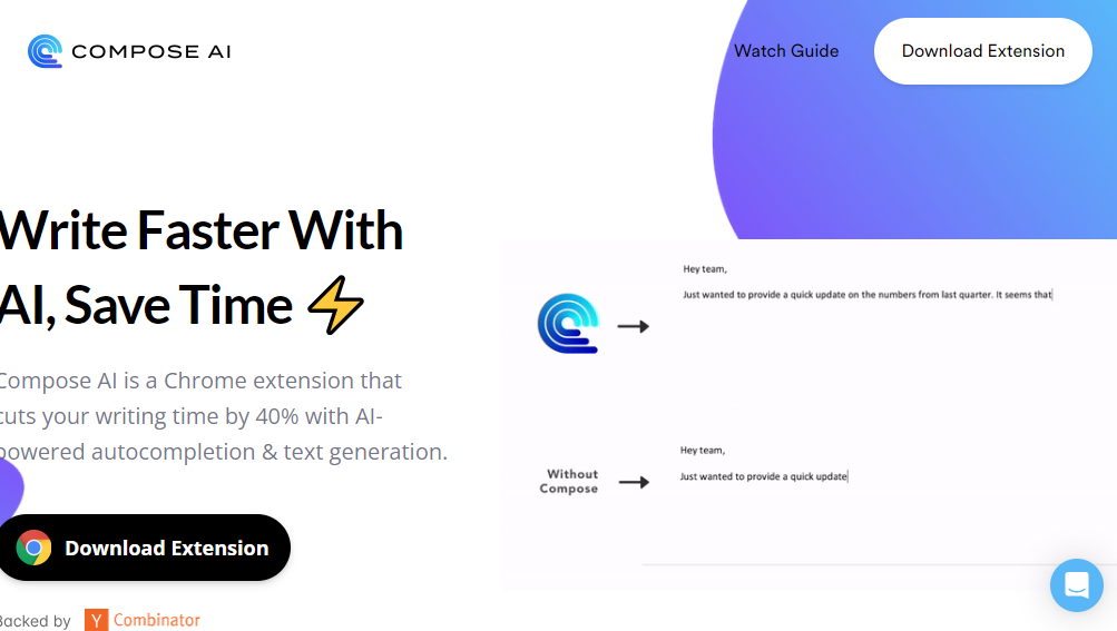 Compose AI autocomplete in email
