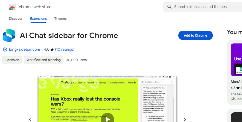 Bing copilot for chrome