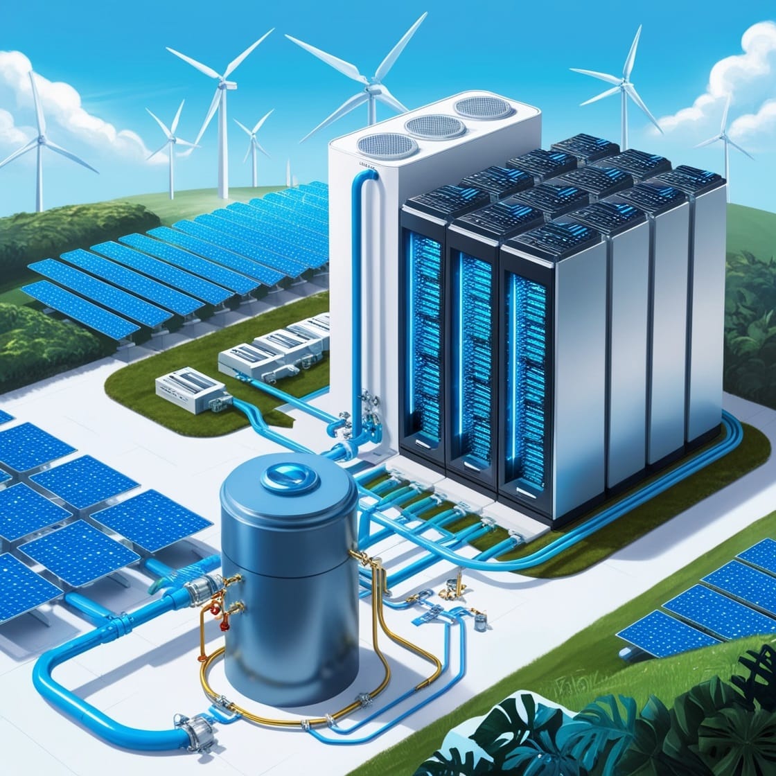 Merging AI Data Centers with Renewable Energy and Carbon Capture Solutions
