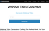 Webinar Titles Generator