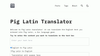 Pig Latin Translator