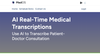 MedOS | AI Real-Time Medical Transcriptions