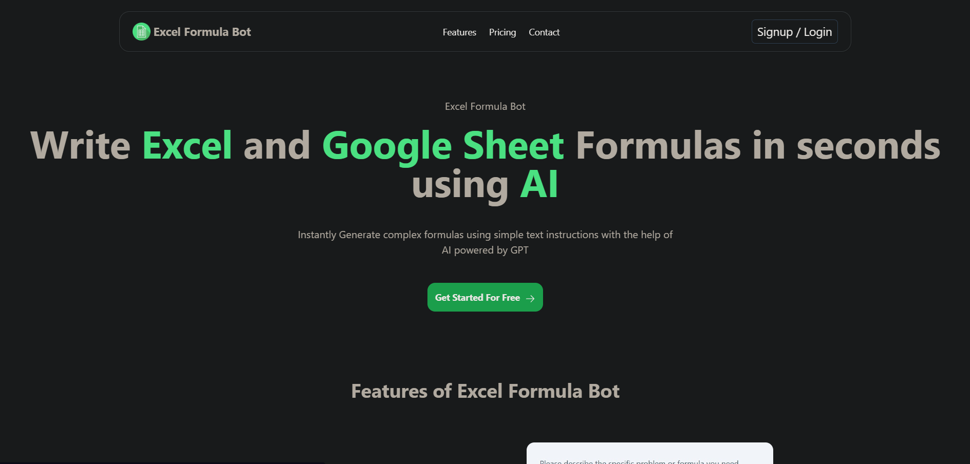 Excel Formula Bot Excel Formula Bot